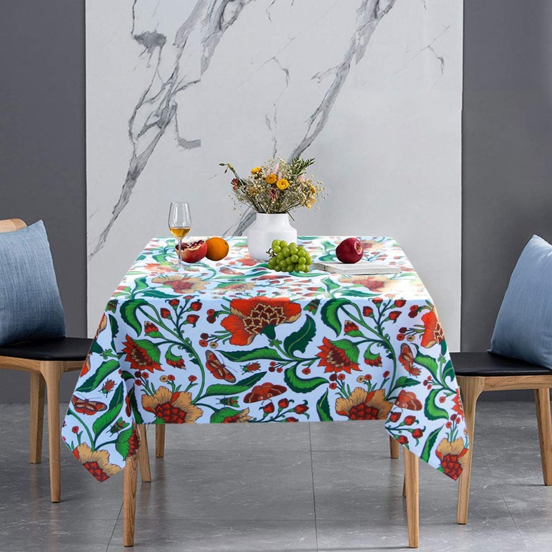 EHouseHome Outdoor Indoor Spill Proof Waterproof Tablecloth,Vintage Floral Design Patio Fabric Table Cover,Home Dinner DÃ©cor Wrinkle Free Table Cloths(52x52Inch Square) - Image 5